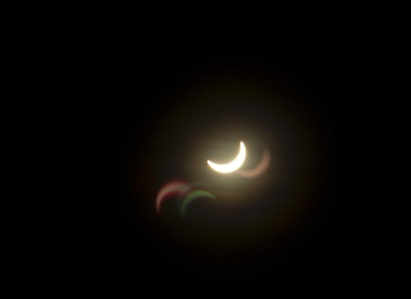 solar crescent The sun as pictured during an eclipse while the moon is transiting