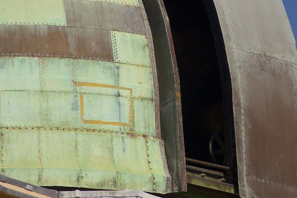 Close up of a telescope dome Architectural background with a close up view of the exterior of a telescope dome at an observatory
