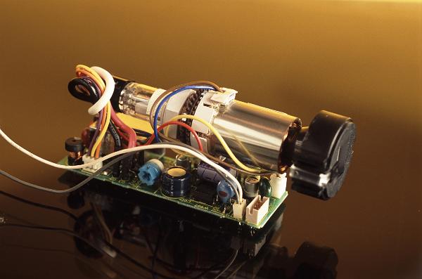 CRT view finder tiny monochrome cathode ray tube used as a view finder in a video camera before flat liquid crystal displays became commonplace