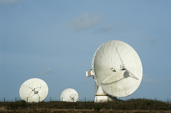 Goonhilly Satellite Earth Station historic array of satellite dishes at the fromer Goonhilly Downs Satellite Research Station